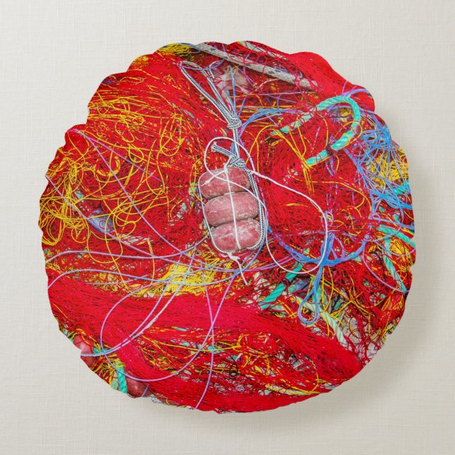 Färgnät Rund Kudde (Framsidan)