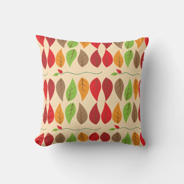 Färgnedfall Löv Mönster Kudde (Framsida)