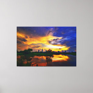 Färgning av abstrakt Färg Saigon Sunset Canvas P