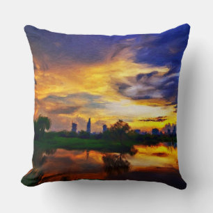 Färgning av abstrakt Färg Saigon Sunset Kudde