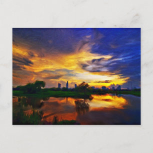 Färgning av abstrakt Färger Saigon Sunset Vykort