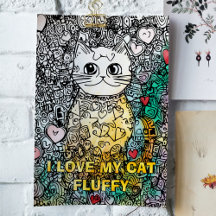 Färgning av abstrakt Katt-Vuxen Poster