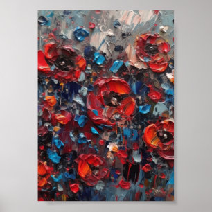 Färgning av abstrakt poppies poster