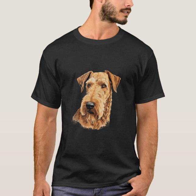 Färgning av Airedale Terrier Hund Puppies Airedale T Shirt (Framsida)