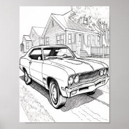 Färgning av amerikansk Vuxen för muskler Poster