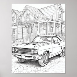 Färgning av amerikansk Vuxen för muskler Poster