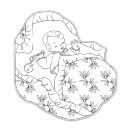 Färgning av babyduschkonst för vintage Card-flicka Klistermärken