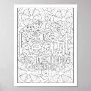 Färgning av bibelverse/kristen Vuxen Poster