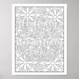 Färgning av bibelverse/kristen Vuxen Poster