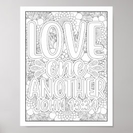 Färgning av bibelverse/kristen Vuxen Poster