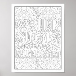 Färgning av bibelverse/kristen Vuxen Poster