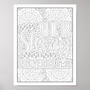 Färgning av bibelverse/kristen Vuxen Poster