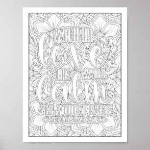 Färgning av bibelverse/kristen Vuxen Poster
