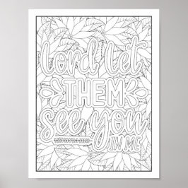 Färgning av bibelverse/kristen Vuxen Poster
