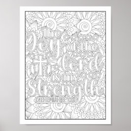 Färgning av bibelverse/kristen Vuxen Poster