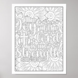 Färgning av bibelverse/kristen Vuxen Poster