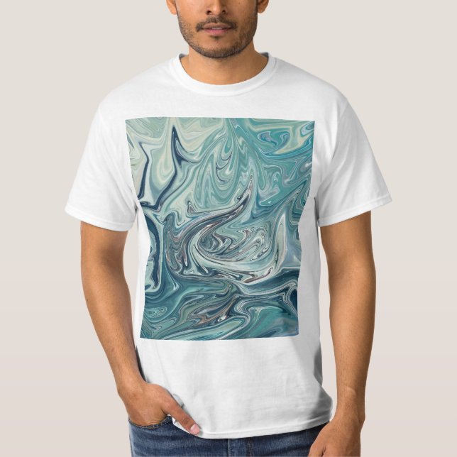 Färgning av blå Abstrakt T Shirt (Framsida)