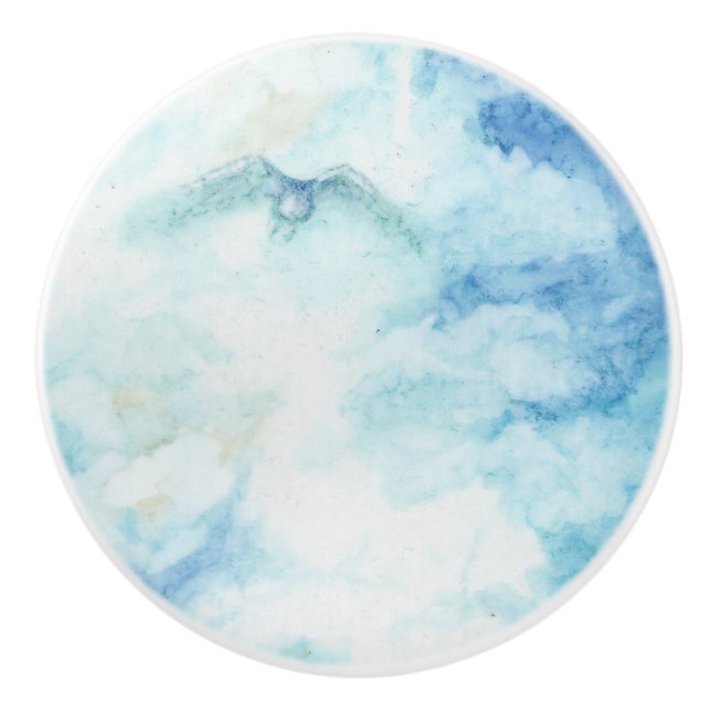 Färgning av blå och vit Himlar Knopp (Framsidan)