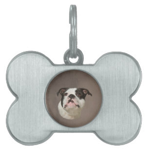 Färgning av Bulldog Vatten Färg Art ID-bricka Husdjur