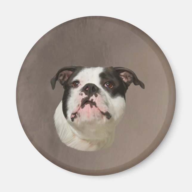 Färgning av Bulldog Vatten Färg Art Magnet (Framsidan)