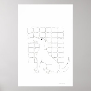 Färgning av Cador Hund Squares Teckning Poster