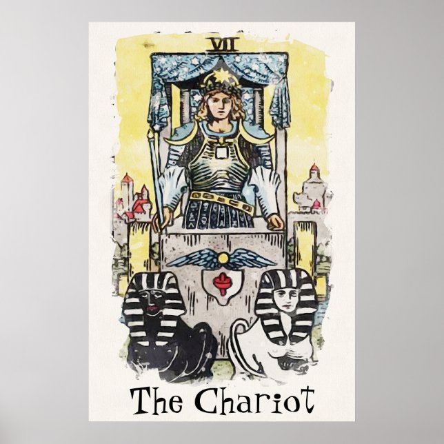 Färgning av Chariot Major Arcana Tarot Card Poster (Framsidan)