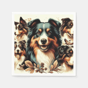 Färgning av Cute Australian shepherd Pappersservett