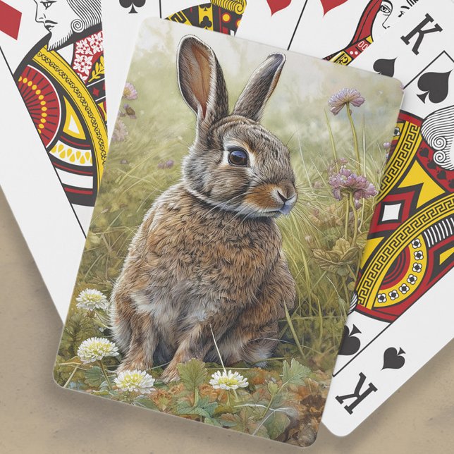 Färgning av Cute Bunny Rabbit Casinokort (Bunny rabbit painting playing cards)