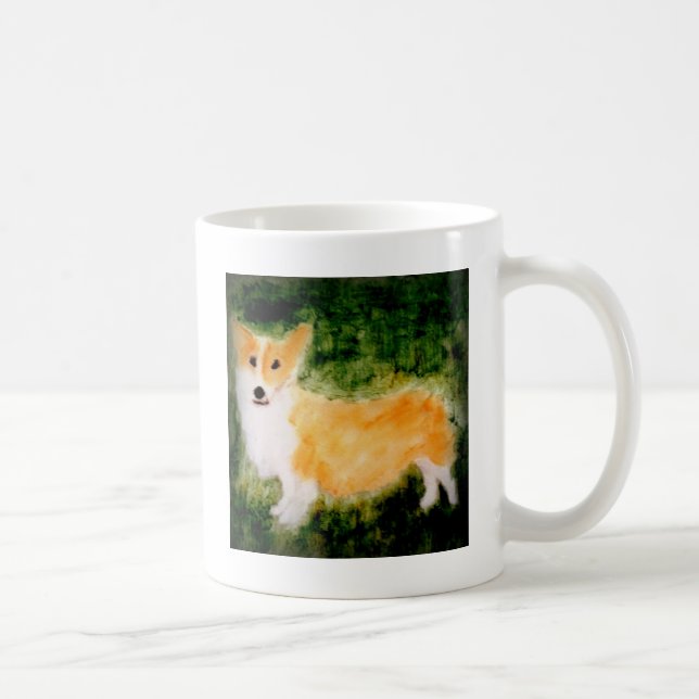 Färgning av Cute Corgi Hund Kaffemugg (Höger)