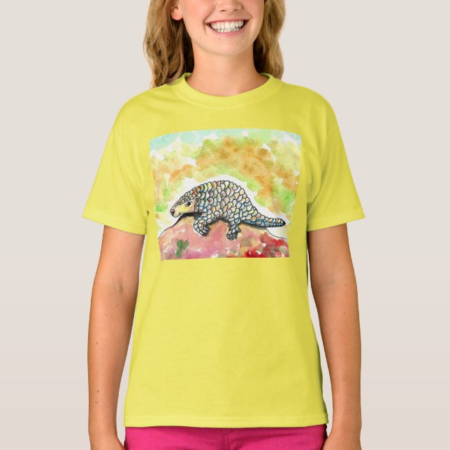 Färgning av Cute Pangolin T Shirt (Framsida)