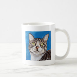 Färgning av Cute Tabby katt Kaffemugg