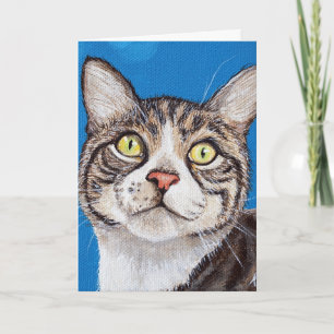 Färgning av Cute Tabby katt Kort