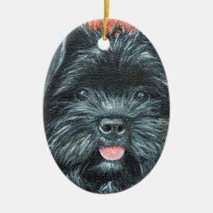 Färgning av Cute Terrier-Hund Julgransprydnad Keramik