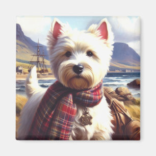 Färgning av Cute Väster Highland White Terrier Magnet