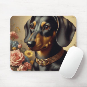 Färgning av Cute Vintage Dachshund Musmatta