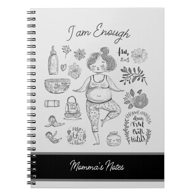 Färgning av Cute Yoga Mamma Anteckningsbok (Framsidan)