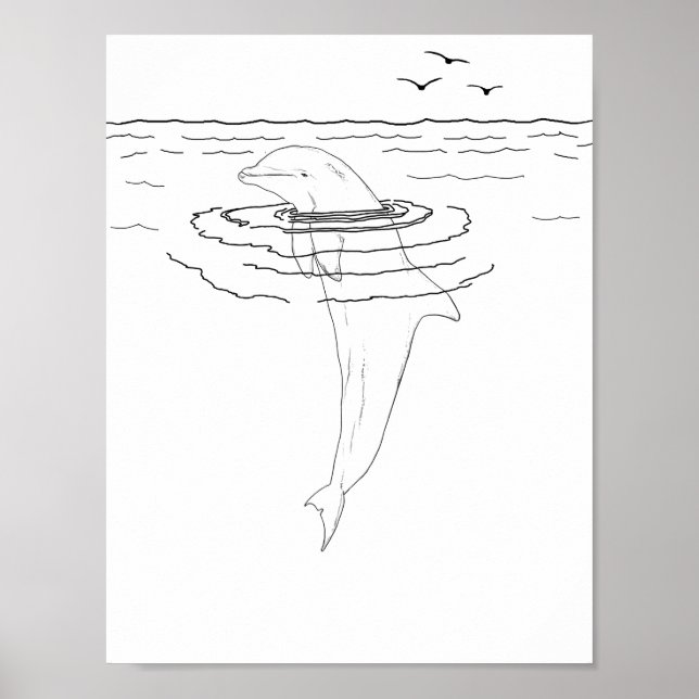 Färgning av delfinVuxen Poster (Framsidan)