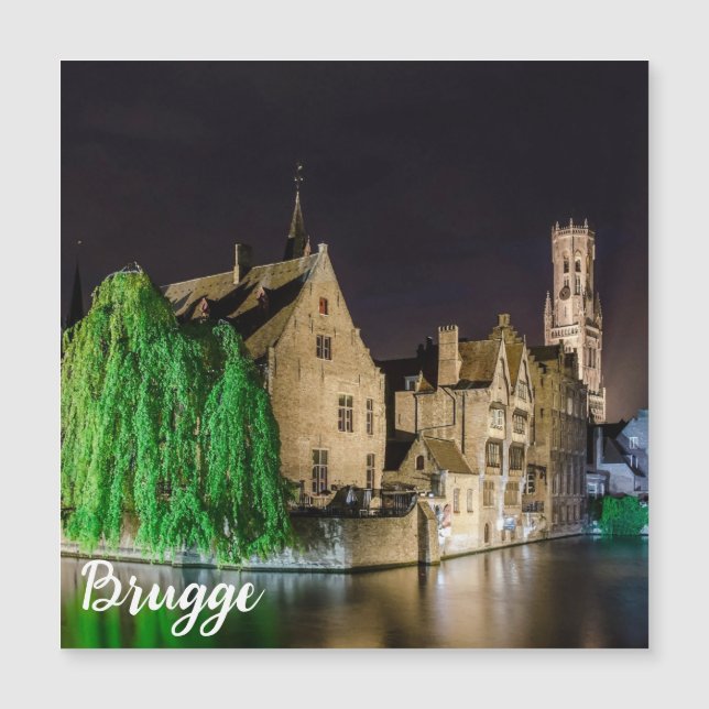 Färgning av den gamla staden Bruges och Belfry tor (Framsida)