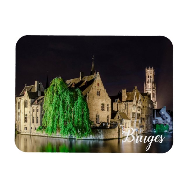 Färgning av den gamla staden Bruges och Belfry tor Magnet (Horisontell)