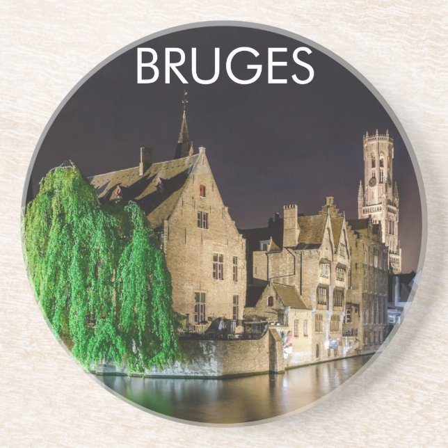 Färgning av den gamla staden Bruges och Belfry tor Underlägg (Framsidan)