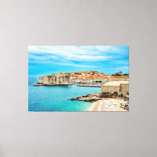 Färgning av Dubrovnik-stranden Canvastryck