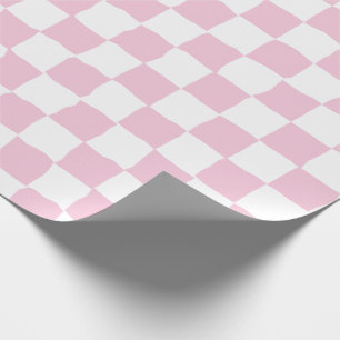 Färgning av elegant Vit och Rosa Checkerboard Presentpapper