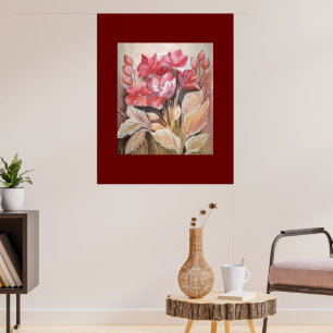 Färgning av en blommigt i poster poppor för rosa a