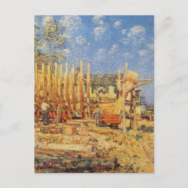 Färgning av en lärare som byggs i provinsens stad vykort (Framsida)