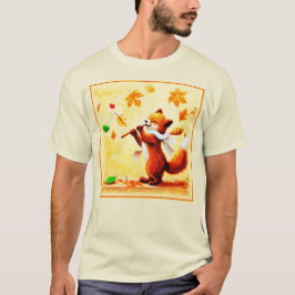 Färgning av en Lycklig singing Red Fox. Köp nu T Shirt