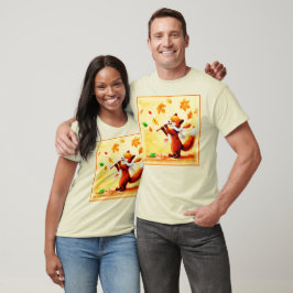 Färgning av en Lycklig singing Red Fox. Köp nu T Shirt