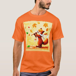 Färgning av en Lycklig singing Red Fox. Köp nu T Shirt