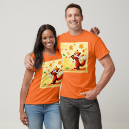 Färgning av en Lycklig singing Red Fox. Köp nu T Shirt