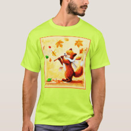 Färgning av en Lycklig singing Red Fox. Köp nu T Shirt