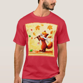 Färgning av en Lycklig singing Red Fox. Köp nu T Shirt